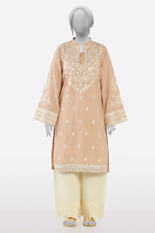 Coffee Embroidered Kurti