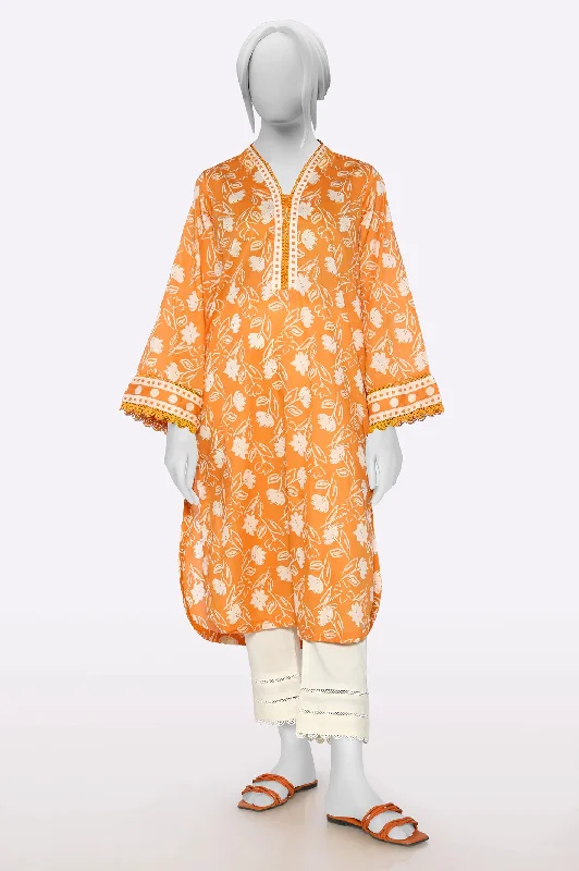 Orange Printed Kurti