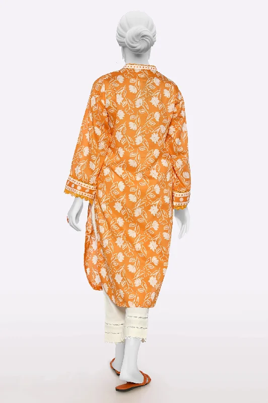 Orange Printed Kurti