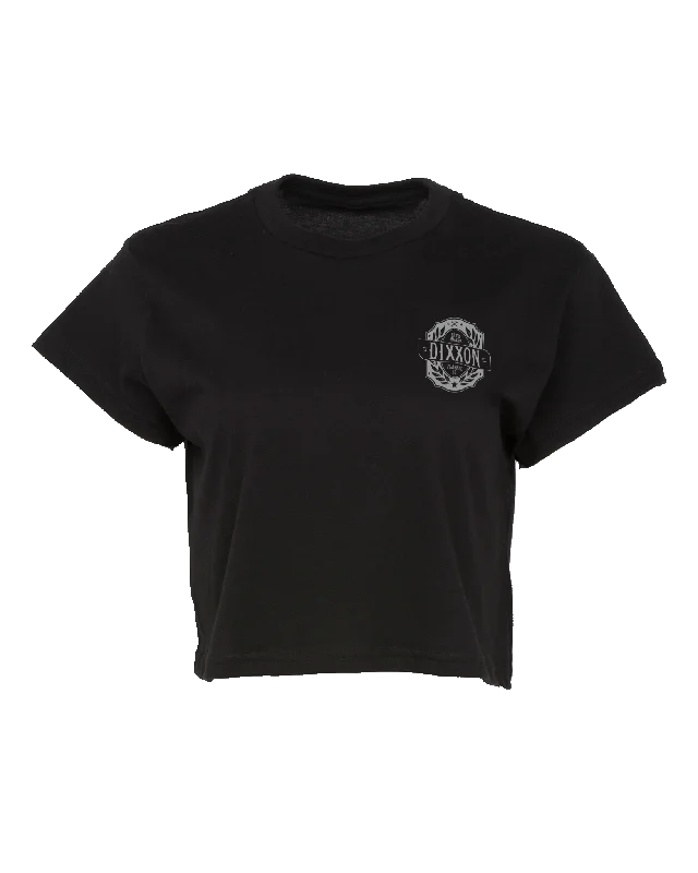 Women's Established Crest Crop Top - Black