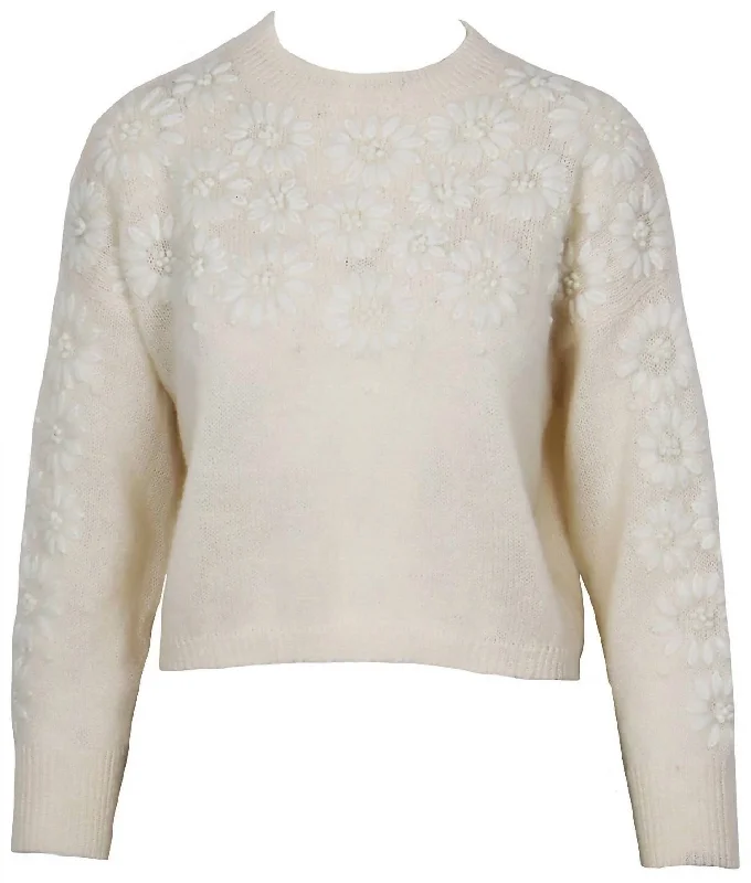 Women's Tilde Embroidered Sweater In Ivory