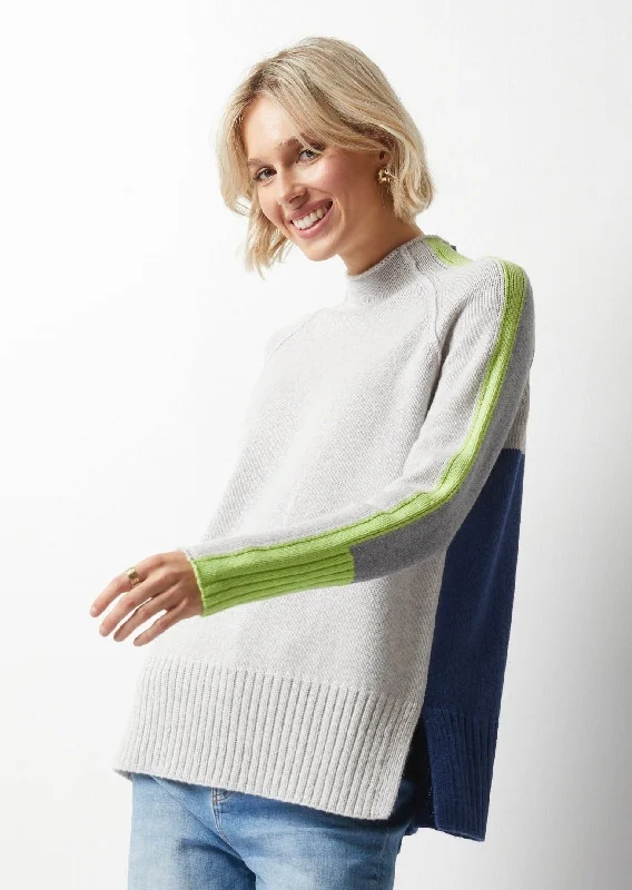 Zaket & Plover - Intarsia Funnel Neck Sweater