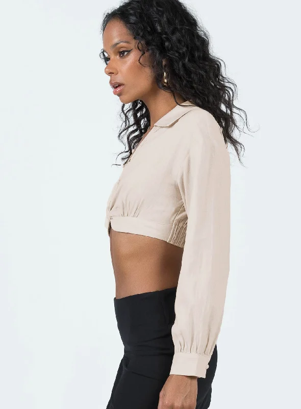 Zaxton Long Sleeve Top Beige