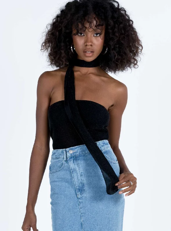 Zilber Scarf Tube Top Black