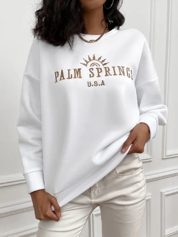 KittenAlarm - Letter Graphic Drop Shoulder Sweatshirt