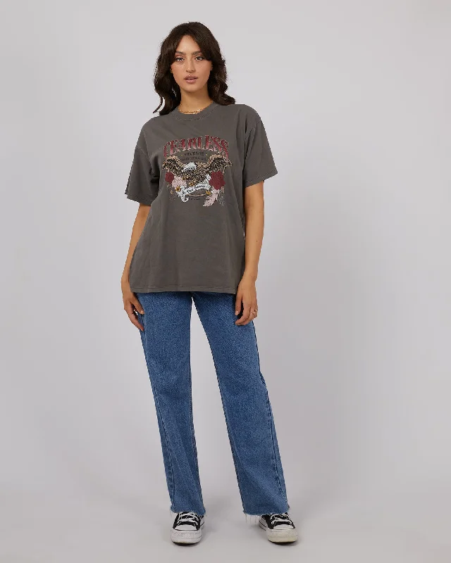 All About Eve Fearless Oversized Tee Charcoal