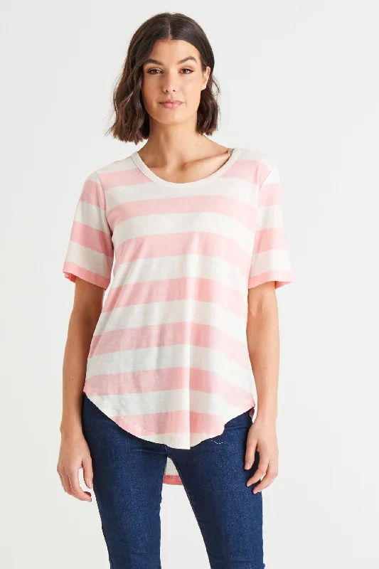 Betty Basics Ariana Tee Baby Pink Stripe