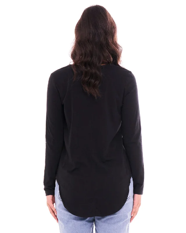 Betty Basics Megan Long Sleeve Top Black