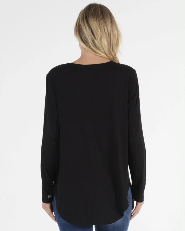 Betty Basics Megan Long Sleeve Top Black