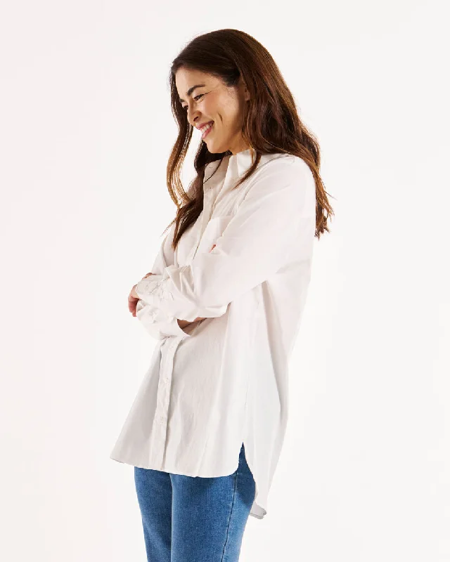 Betty Basics Poppy Poplin Shirt White