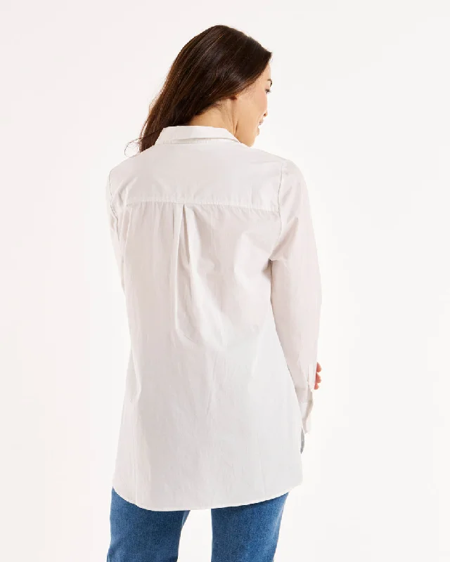 Betty Basics Poppy Poplin Shirt White