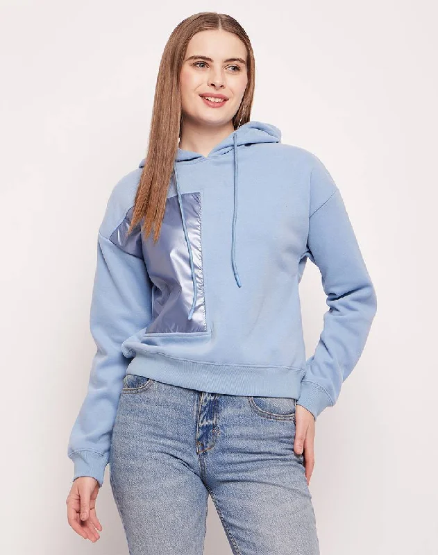 Camla Barcelona Metallic Detailing Pastel Blue Sweatshirt