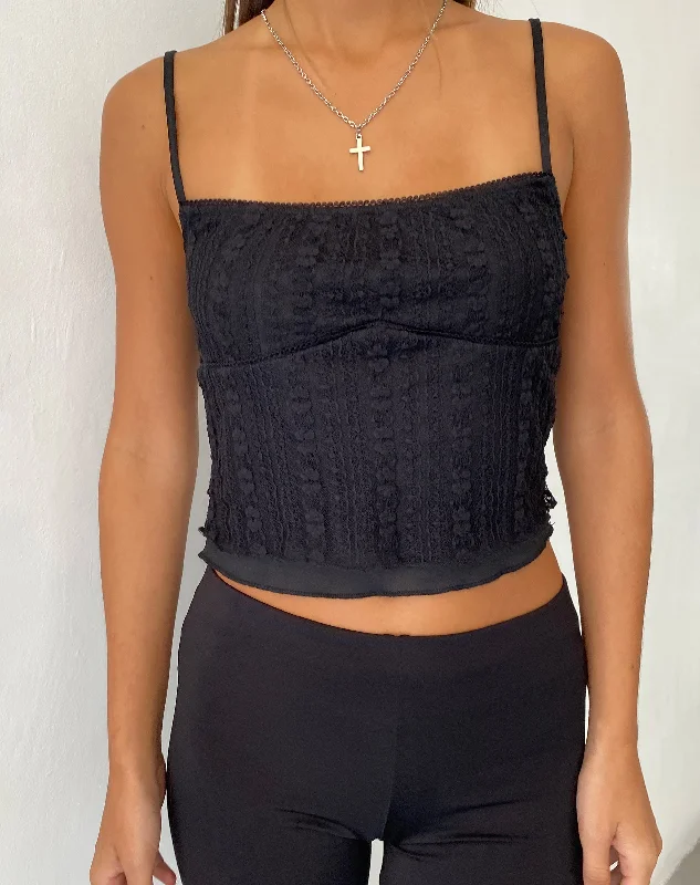 Deska Cami Top in Lace Black