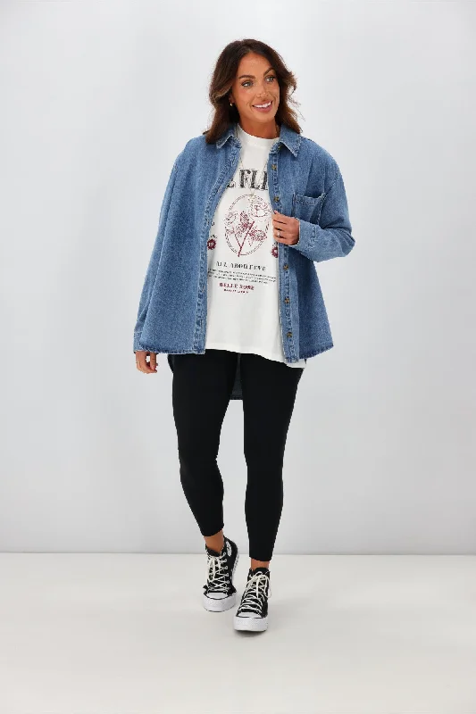 Elm Odette L/S Denim Shirt Mid Blue Wash