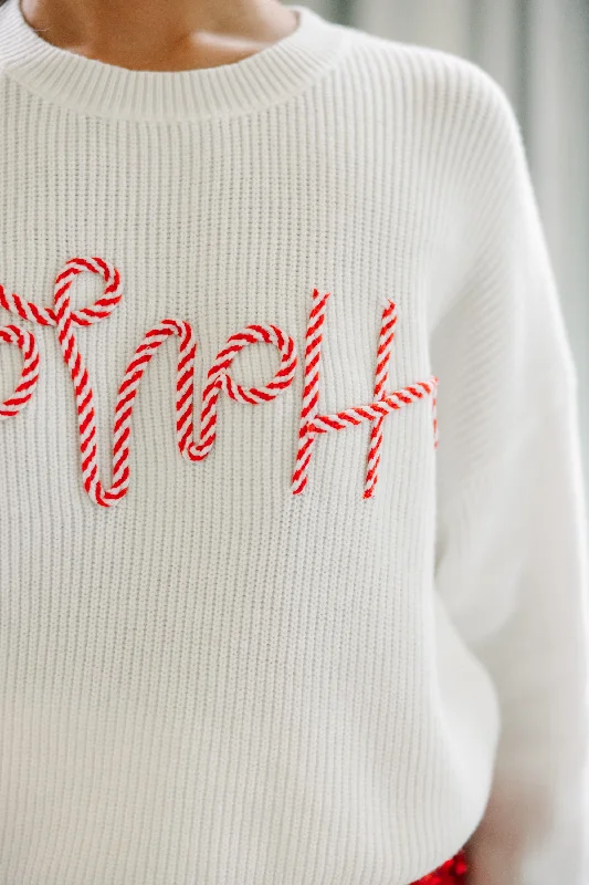 Hohoho White Knit Sweater