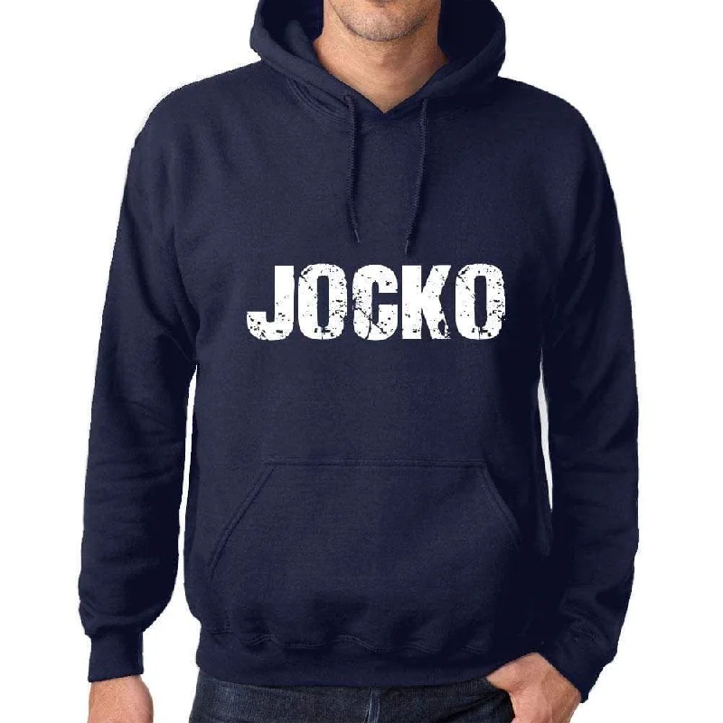 Unisex Printed Graphic Cotton Hoodie Popular Words JOCKO French Navy