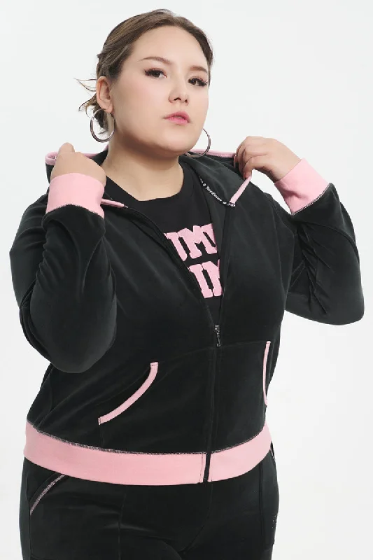 Plus-Size Sweetheart Cotton Velour Hoodie