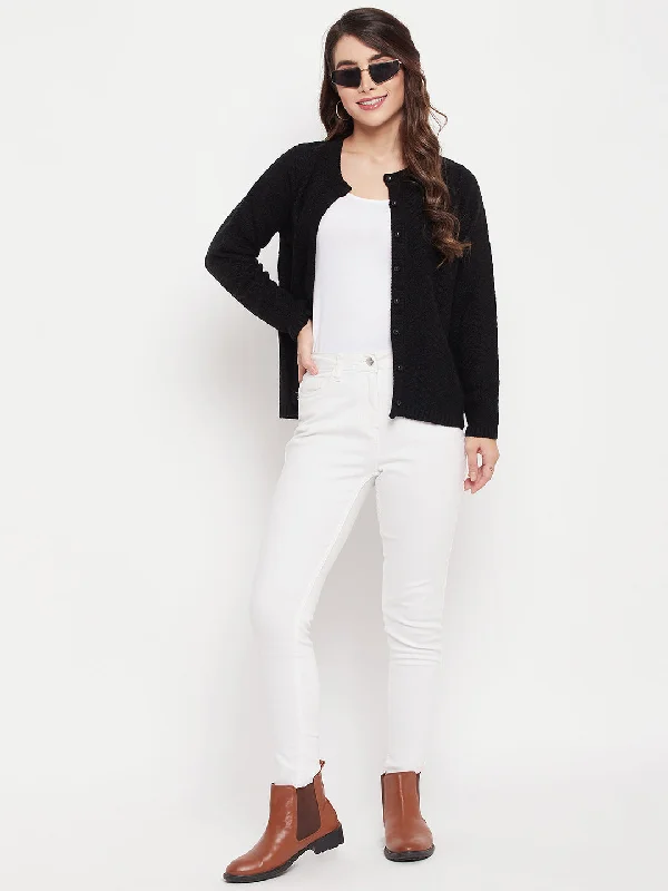 Madame Women Black Cardigan