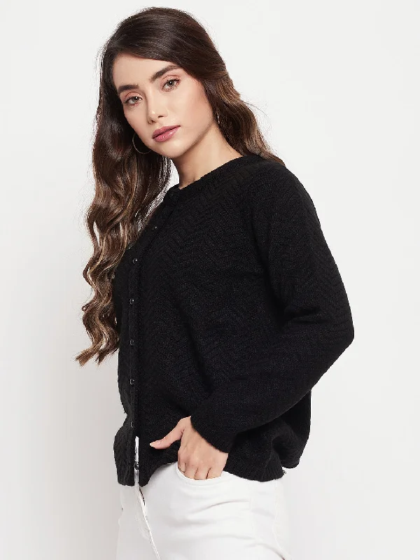 Madame Women Black Cardigan