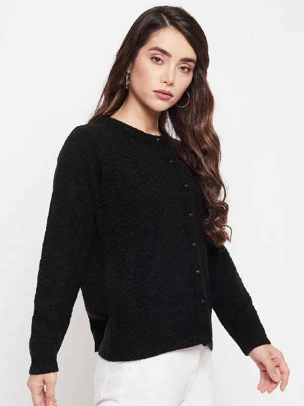 Madame Women Black Cardigan