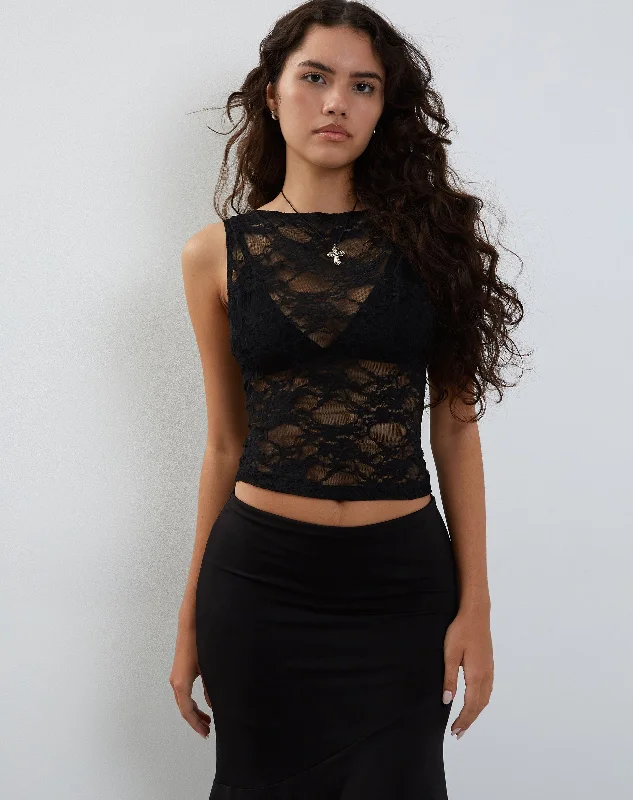 Maloe Lace Top in Black