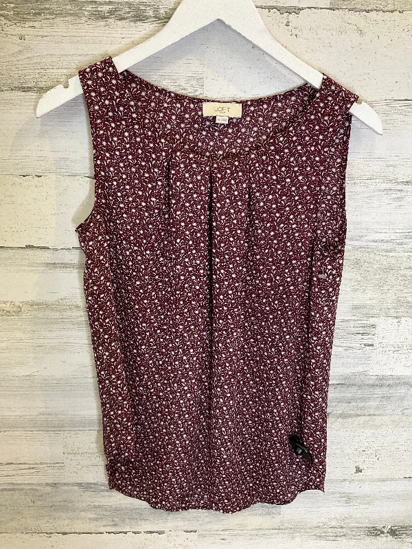 Red Top Sleeveless Loft, Size Xs