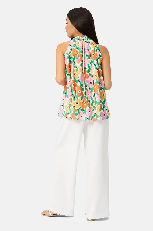 Slow Days of Summer Halterneck Top in White