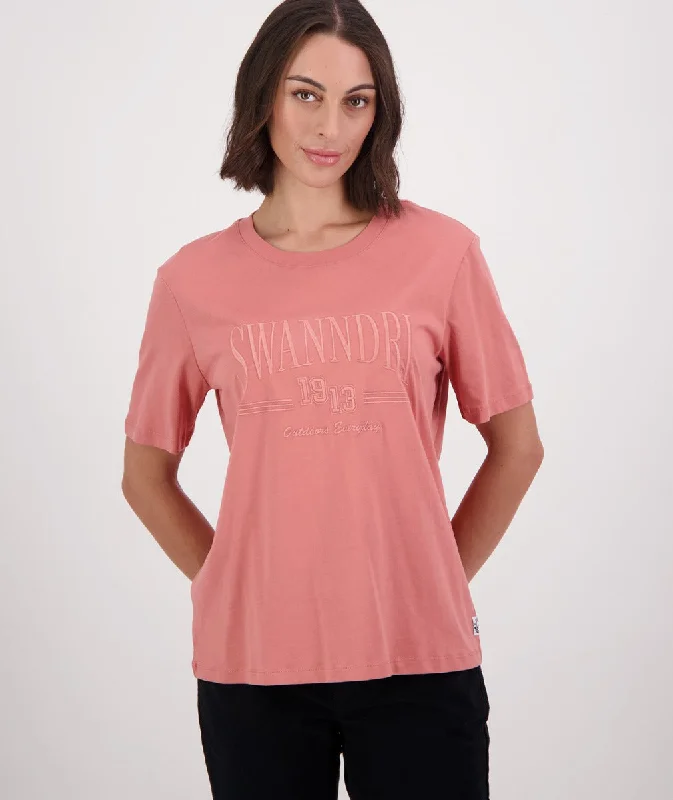 Swanndri Academy Embroided T Shirt Dusty Rose