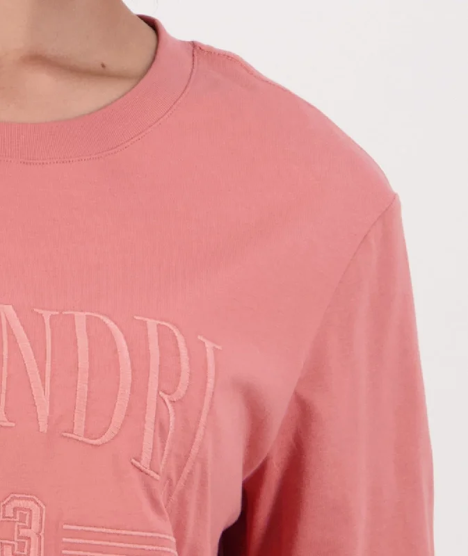 Swanndri Academy Embroided T Shirt Dusty Rose