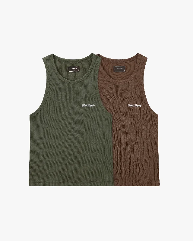 TANK TOP SS24 GREEN/BROWN