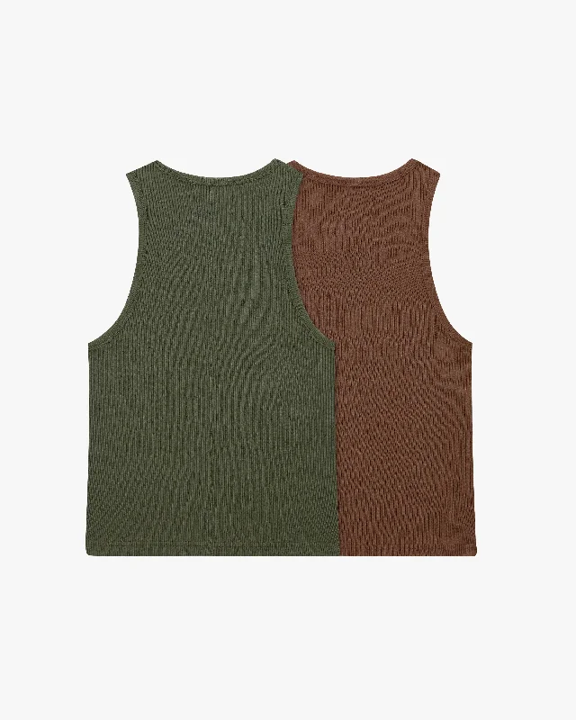 TANK TOP SS24 GREEN/BROWN