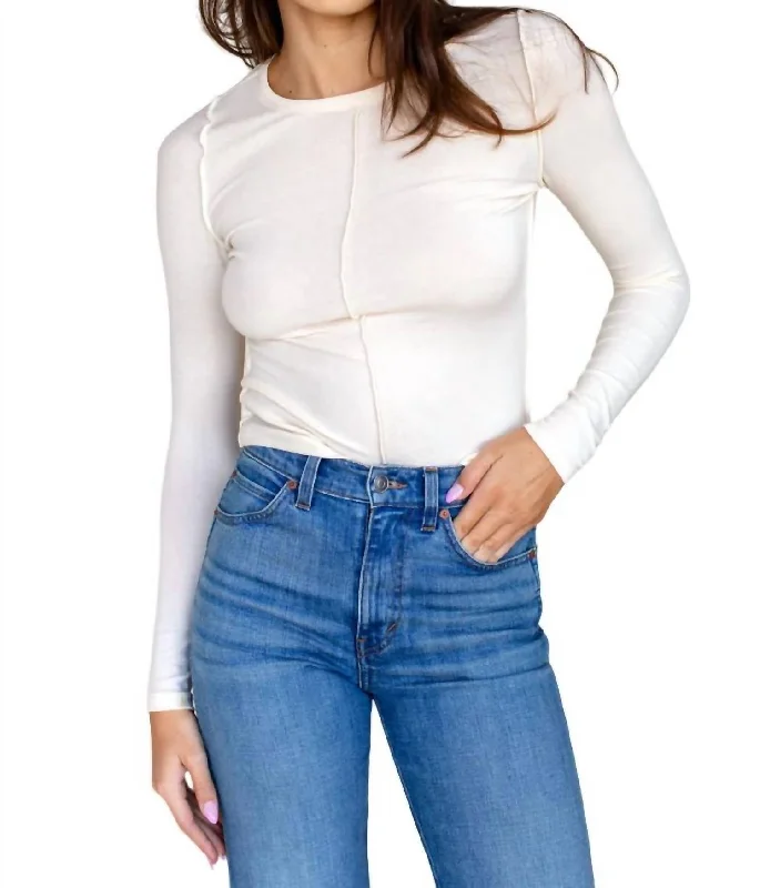 Amy Crewneck Top In Ivory