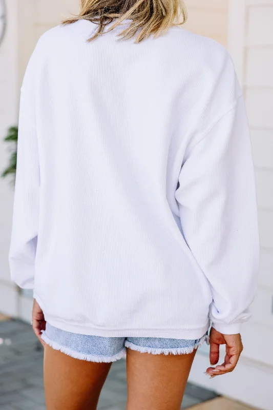 Beverly Hills Tennis Club White Graphic Corded Sweatshirt