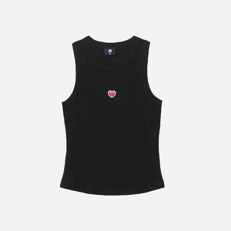 TOP TANK MUJER HEART NEGRO