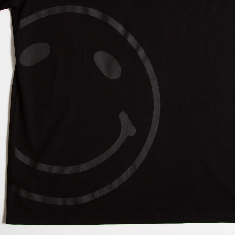 Black On Black Side Smiley - Tshirt - Black