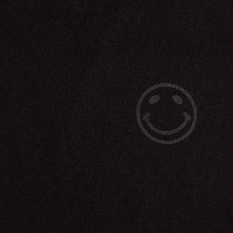 Black On Black Side Smiley - Tshirt - Black