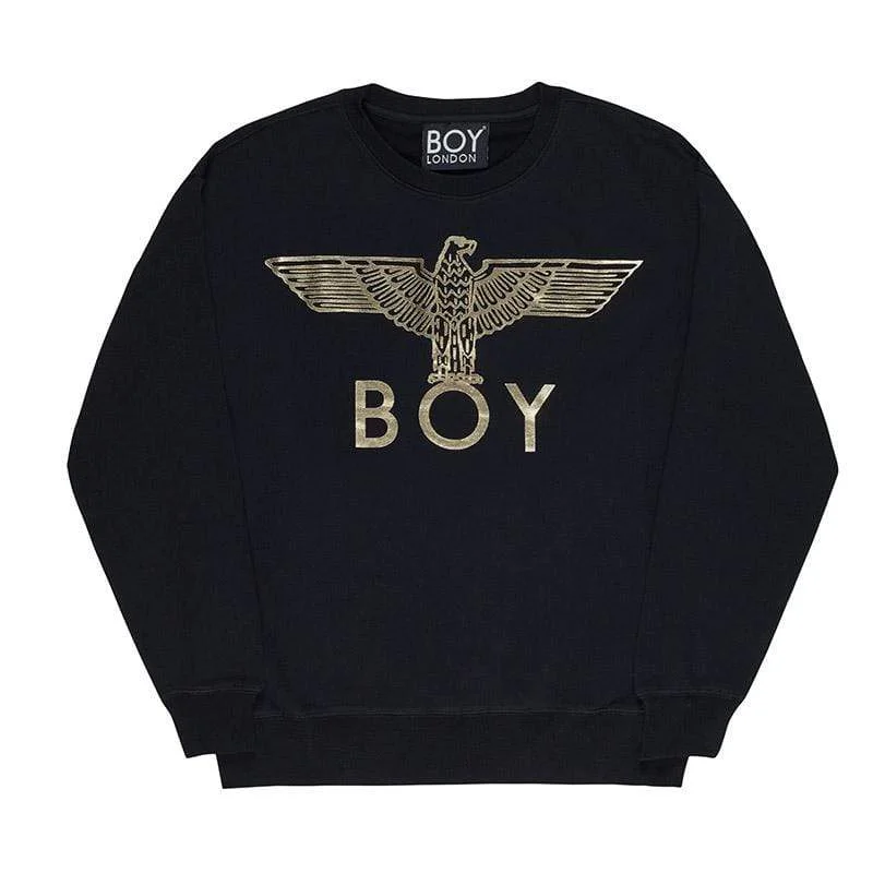 BOY EAGLE SWEATSHIRT WOMENS - BLACK/GOLD