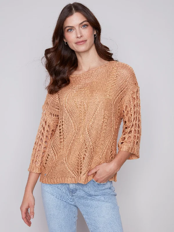 Fancy Stitch Crochet Sweater - Corn