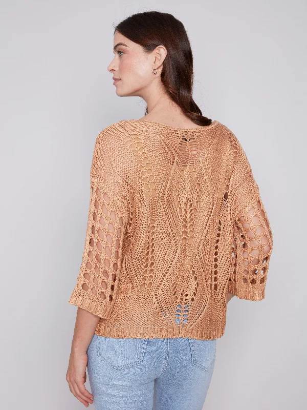 Fancy Stitch Crochet Sweater - Corn