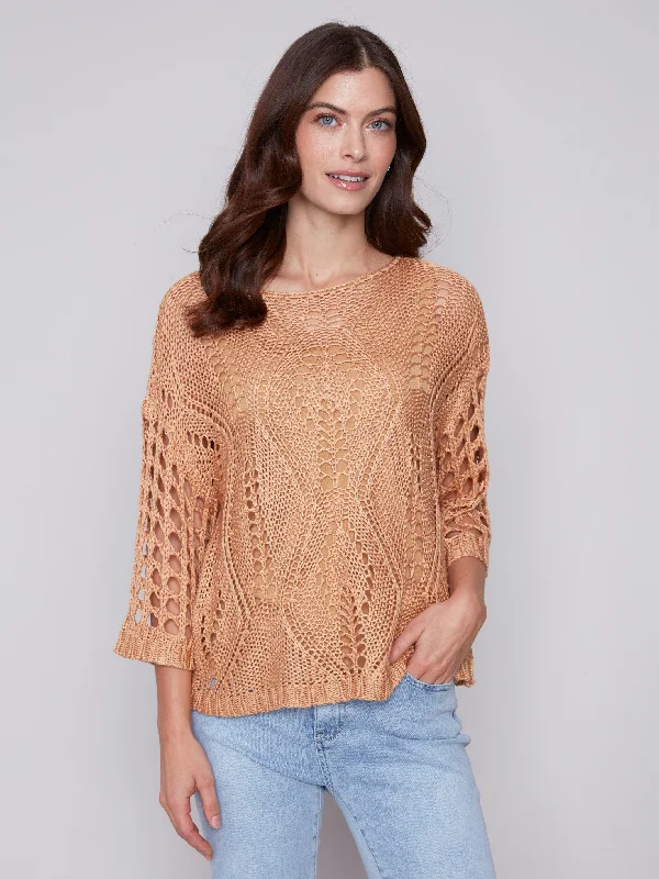 Fancy Stitch Crochet Sweater - Corn