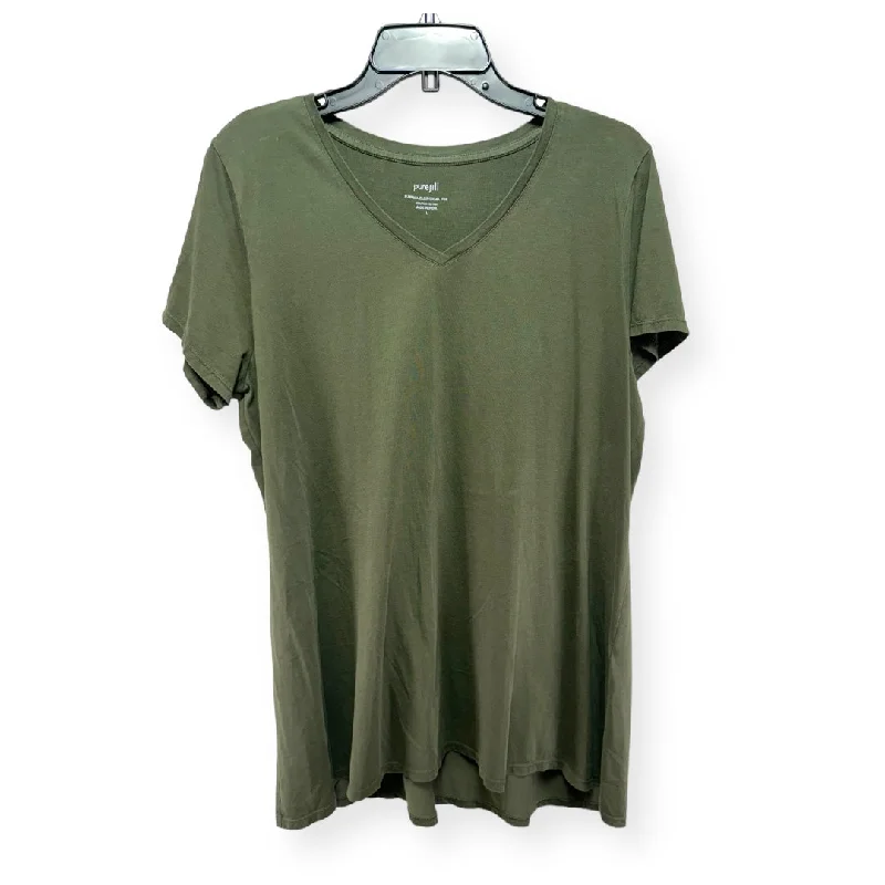 Green Top Short Sleeve Pure Jill, Size L