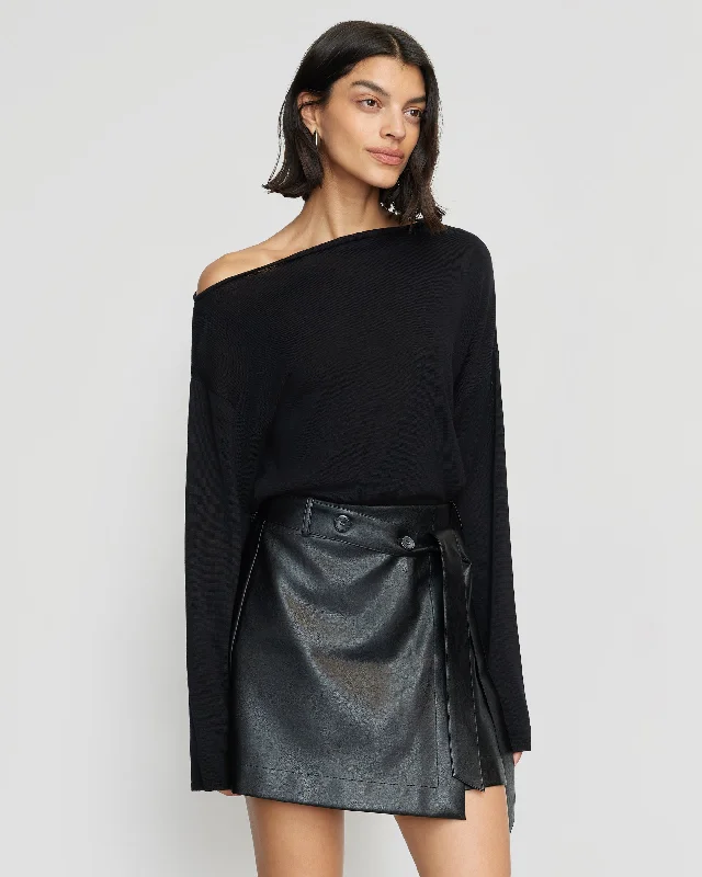 Hachi Tencel-Wool Off-Shoulder Sweater