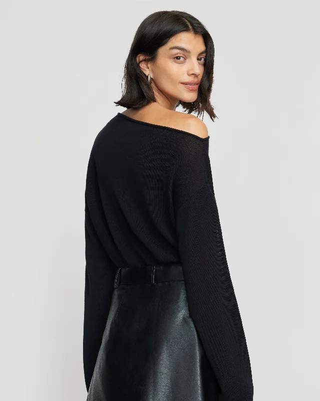 Hachi Tencel-Wool Off-Shoulder Sweater