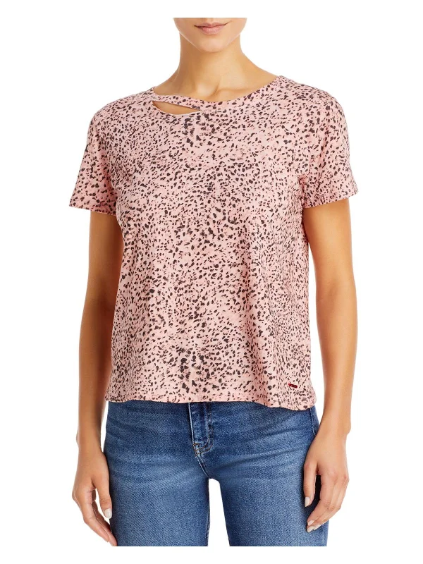 Harlow Womens Printed Short Sleeves Pullover Top