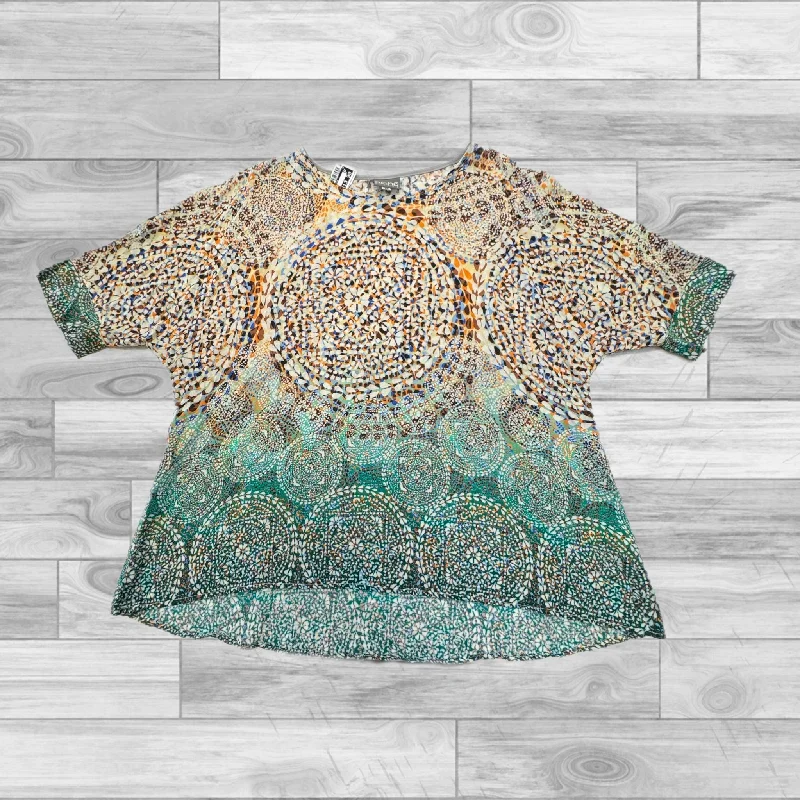 Multi-colored Top Short Sleeve Clothes Mentor, Size M