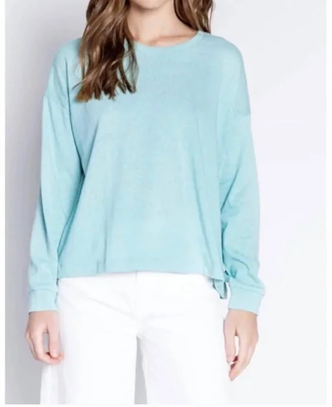 Night & Day Long Sleeve Top In Sea Spray