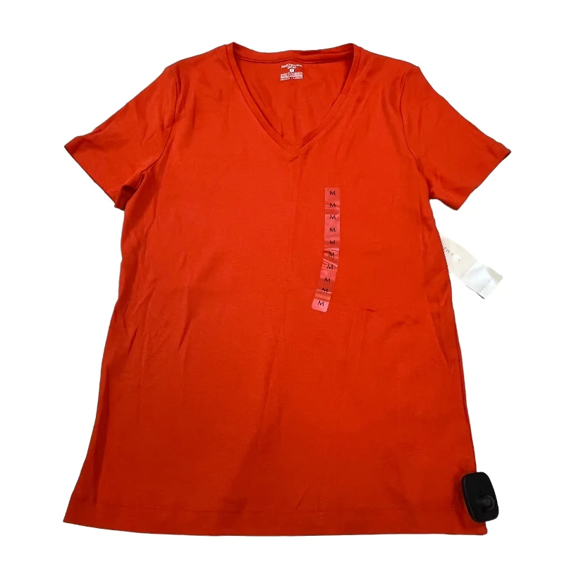 Orange Top Short Sleeve Basic Jones New York, Size M