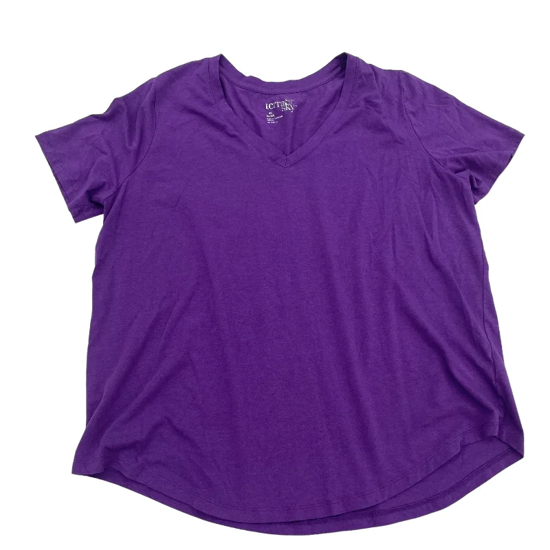 PURPLE TOP SS BASIC by TERRA & SKY Size:XL