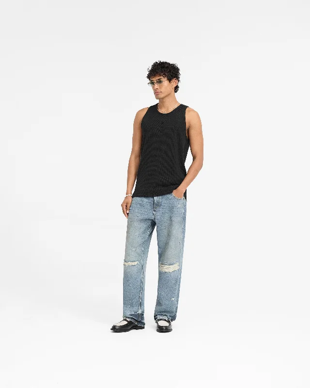 Represent X Duke + Dexter Ribbed Vest - Black