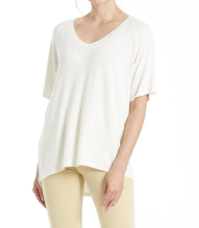 Taylor Raglan Sleeve Top In Bone